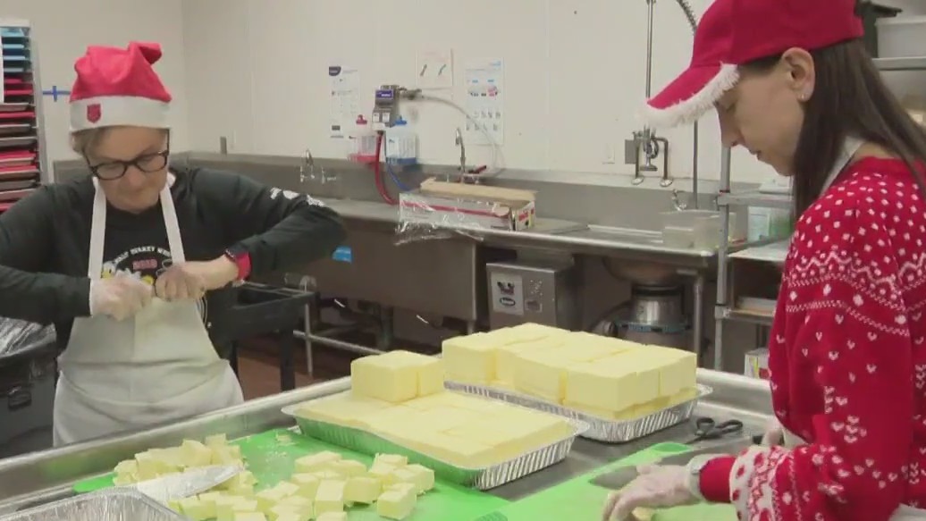 Salvation Army Christmas feast prep